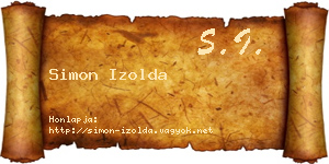 Simon Izolda névjegykártya